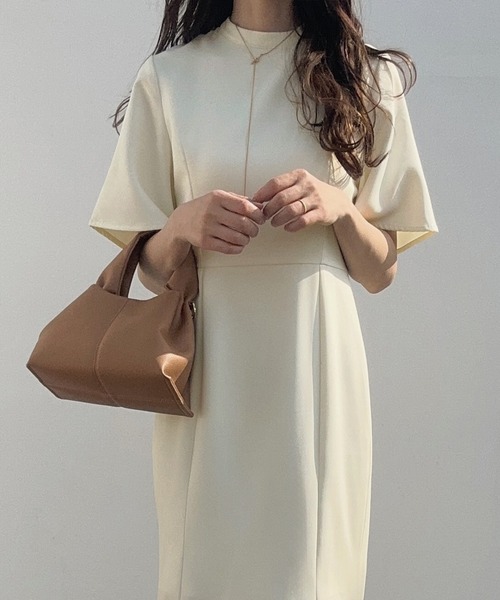 「LAUIR」 半袖ワンピース MEDIUM ライトグレー レディース_画像6