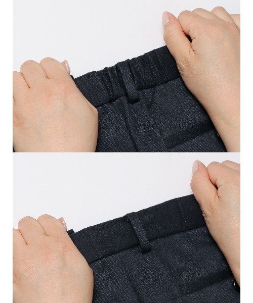 スラックス タックテーパードパンツ ウォッシャブル ストレッチ