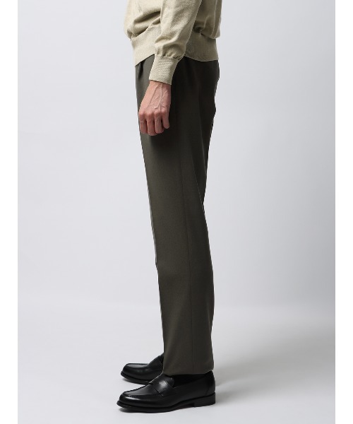 スラックス タックテーパードパンツ ウォッシャブル ストレッチ