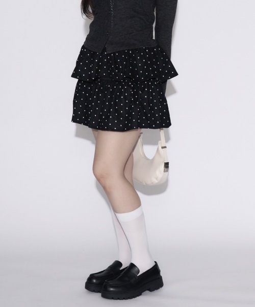 tinkerend（ティンカーエンド） スカート 夏 Dot Tiered Mini Skirt