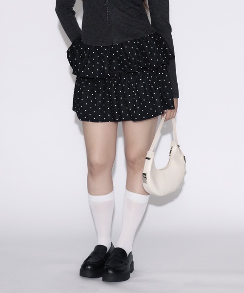 tinkerend（ティンカーエンド） スカート 夏 Dot Tiered Mini Skirt