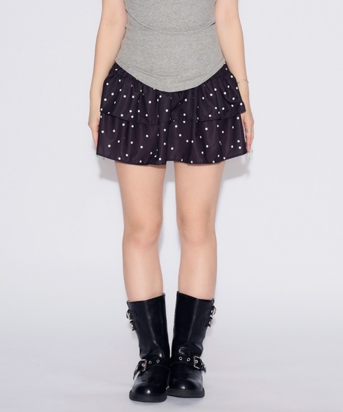 tinkerend（ティンカーエンド） スカート 夏 Dot Tiered Mini Skirt