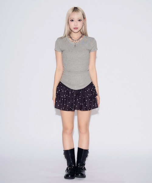 tinkerend（ティンカーエンド） スカート 夏 Dot Tiered Mini Skirt