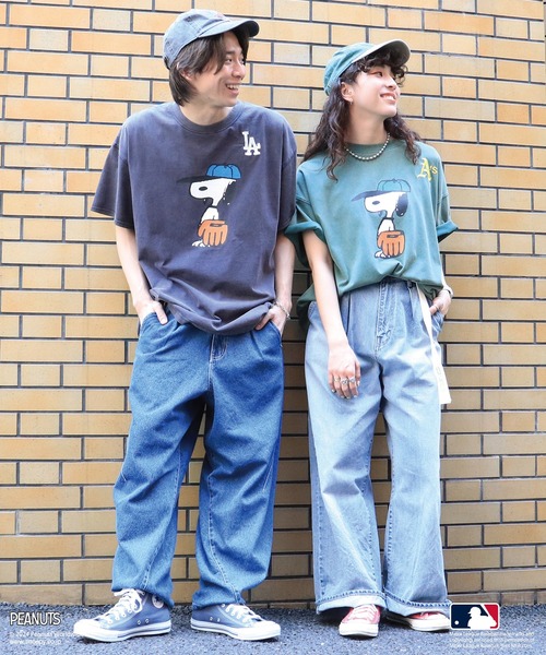 「DOUBLE NAME」 半袖Tシャツ「Vintage PEANUTS×COOPERSTOWN COLLECTIONコラボ」 FREE ブルー レデ_画像9