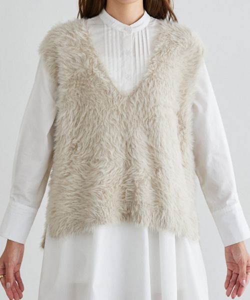 「Pierrot」 ニットベスト L グレー レディース_画像2