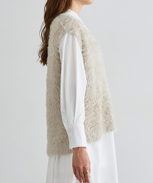 「Pierrot」 ニットベスト L グレー レディース_画像3