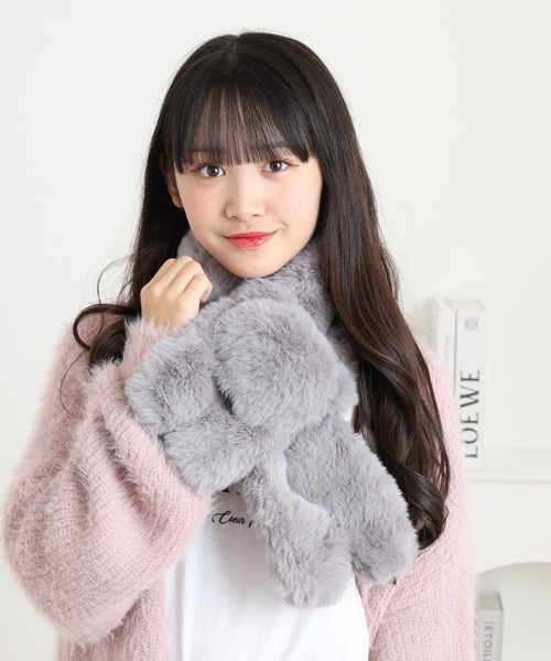 FUNALIVE（ファンアライブ） マフラー ストール ネコちゃんファーティ