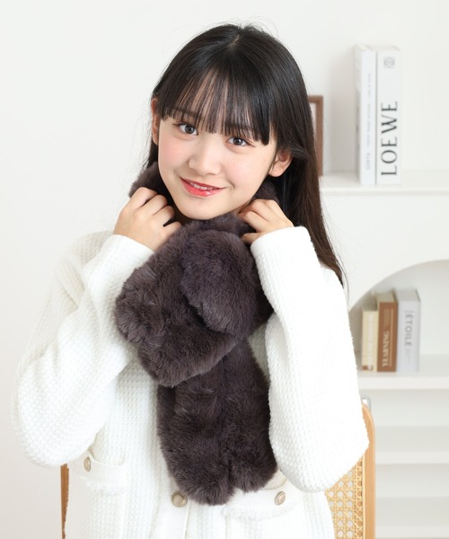 FUNALIVE（ファンアライブ） マフラー ストール ネコちゃんファーティ