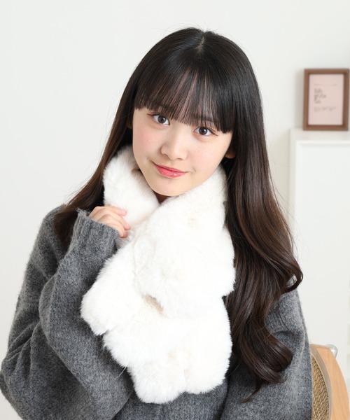 FUNALIVE（ファンアライブ） マフラー ストール ネコちゃんファーティ
