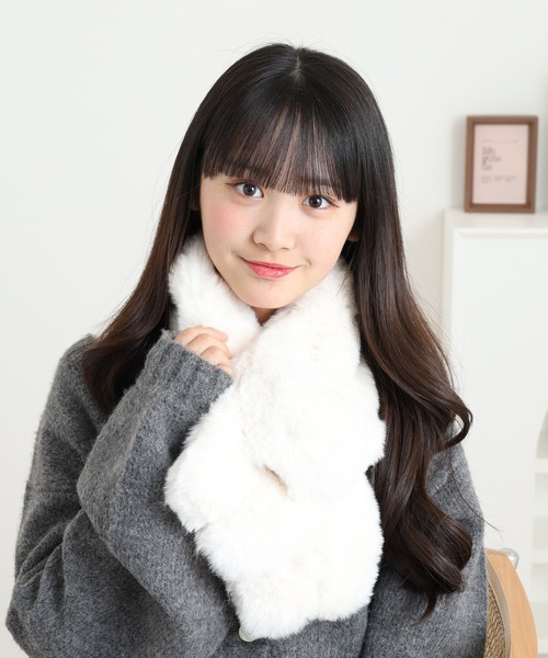 FUNALIVE（ファンアライブ） マフラー ストール ネコちゃんファーティ