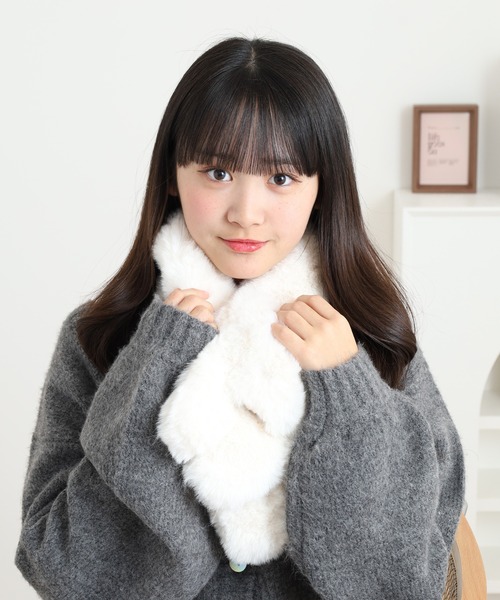 FUNALIVE（ファンアライブ） マフラー ストール ネコちゃんファーティ