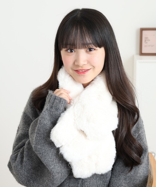 FUNALIVE（ファンアライブ） マフラー ストール ネコちゃんファーティ