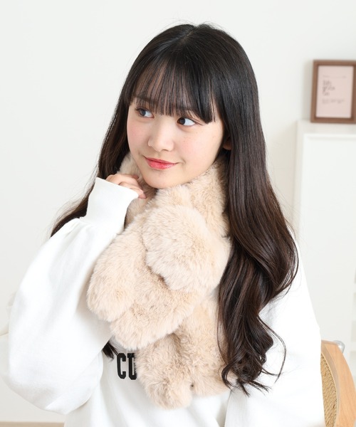 FUNALIVE（ファンアライブ） マフラー ストール ネコちゃんファーティ