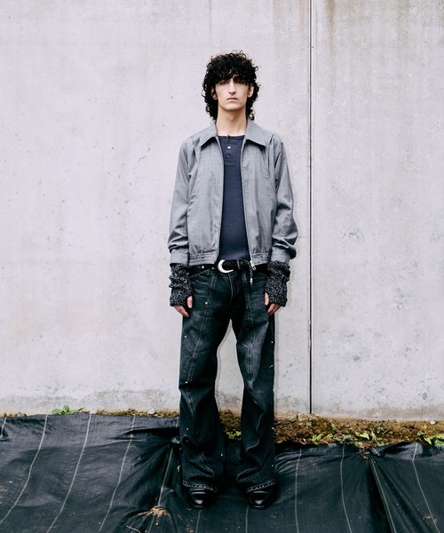 ワイドパンツ ジーンズ 別注 TWISTED CURVED LEG JEANS メンズの画像