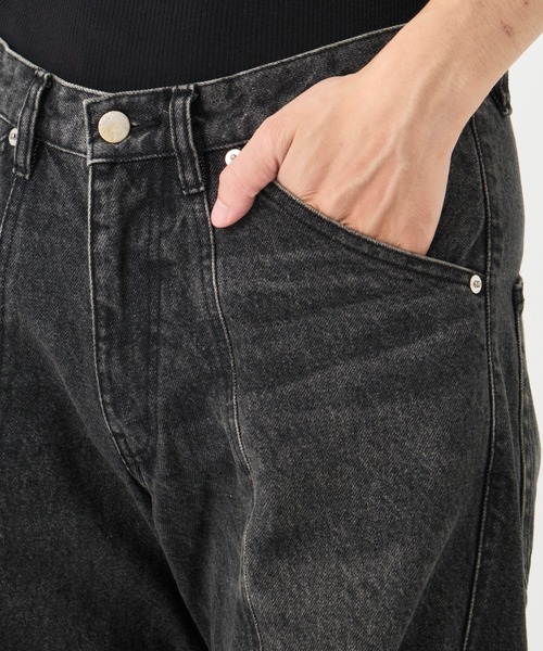 ワイドパンツ ジーンズ 別注 TWISTED CURVED LEG JEANS メンズの画像