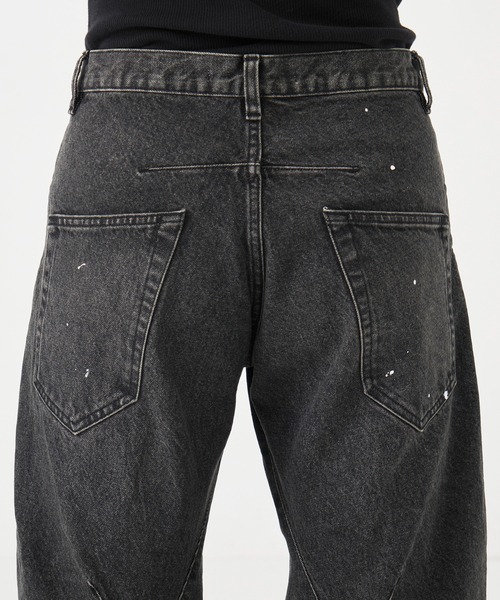 ワイドパンツ ジーンズ 別注 TWISTED CURVED LEG JEANS メンズの画像