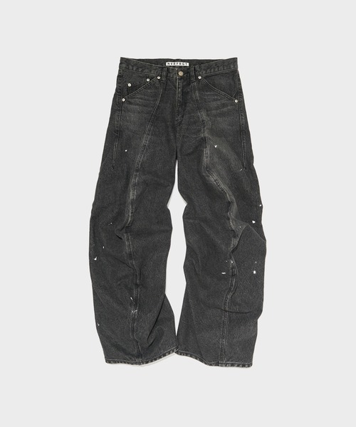 ワイドパンツ ジーンズ 別注 TWISTED CURVED LEG JEANS メンズの画像