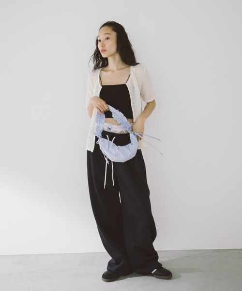 「duei」 7分袖ニットカーディガン FREE ブラック レディース_画像4