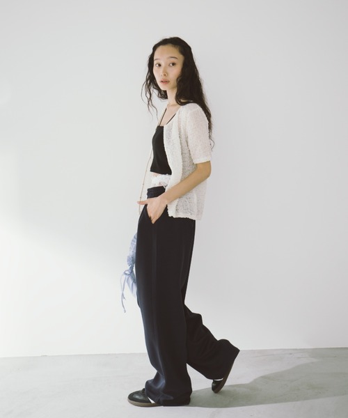 「duei」 7分袖ニットカーディガン FREE ブラック レディース_画像5