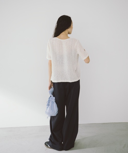 「duei」 7分袖ニットカーディガン FREE ブラック レディース_画像6