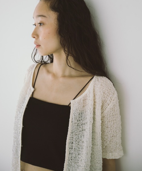 「duei」 7分袖ニットカーディガン FREE ブラック レディース_画像9