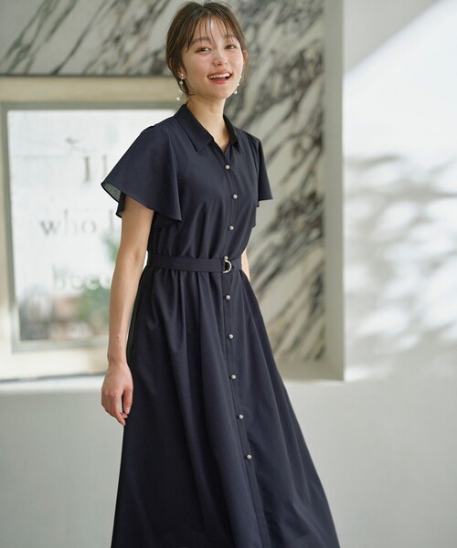 「ANY SIS」 半袖ワンピース 0 ネイビー レディース_画像2