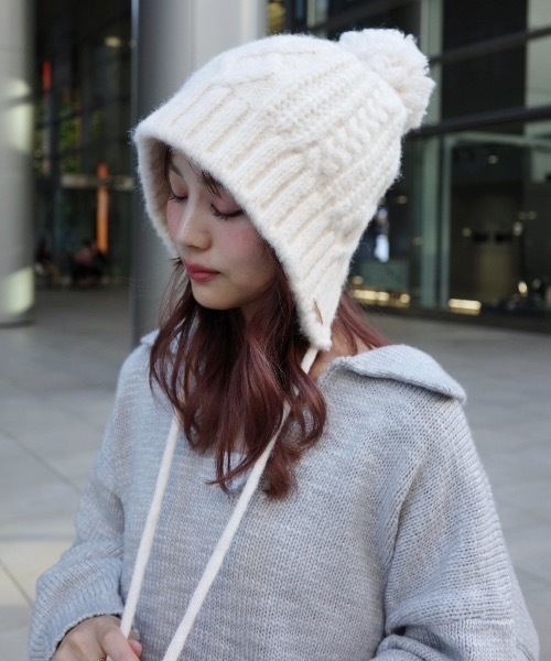 JUMELLE（ジュメロ） ニット帽 ニットキャップ イヤーフラップニット帽