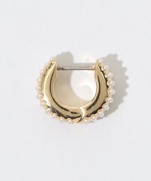 ピアス Kenneth Jay Lane Pearl Pave Huggies ピアス レディースの画像
