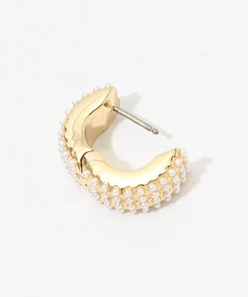 ピアス Kenneth Jay Lane Pearl Pave Huggies ピアス レディースの画像