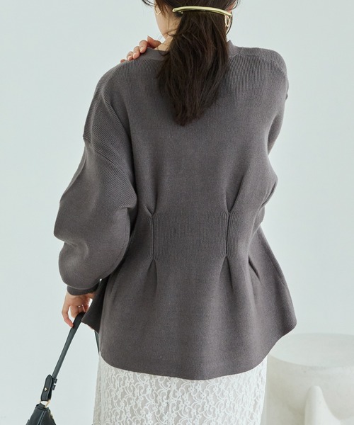 LAVEANGE（ラビアンジェ） カーディガン 「洗える」ウエストタック