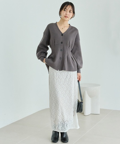 LAVEANGE（ラビアンジェ） カーディガン 「洗える」ウエストタック