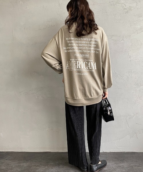 「AMERICANA」 長袖カットソー ONE SIZE 杢グレー レディース_画像8