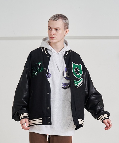 SeeSew スタジャン 「UNISEX」NEKOMATA STADIUM JACKET/ネコマタ