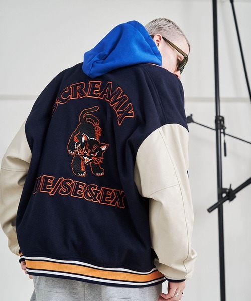 SeeSew スタジャン 「UNISEX」NEKOMATA STADIUM JACKET/ネコマタ