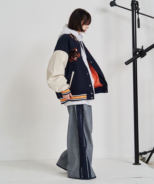 SeeSew スタジャン 「UNISEX」NEKOMATA STADIUM JACKET/ネコマタ