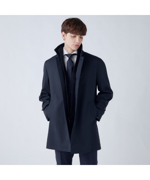 SUIT SELECT ステンカラーコート コート レイヤードスタンドカラー