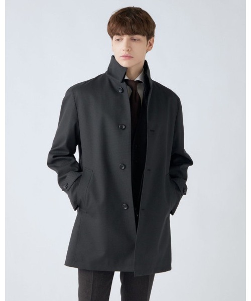 SUIT SELECT ステンカラーコート コート レイヤードスタンドカラー