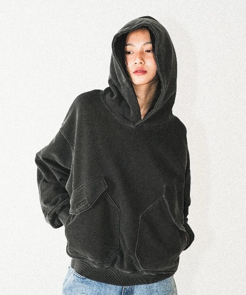 トレーナー スウェット 「PUNCHLINE」Big Pocket Pigment Hoodie/JJHD9162 メンズ_2
