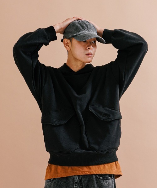 トレーナー スウェット 「PUNCHLINE」Big Pocket Pigment Hoodie/JJHD9162 メンズ
