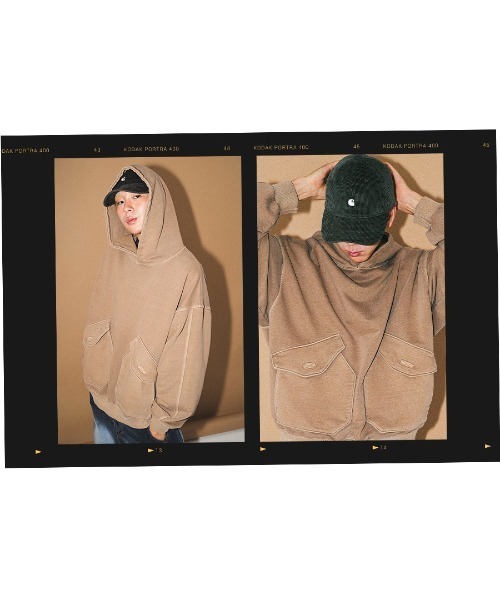 トレーナー スウェット 「PUNCHLINE」Big Pocket Pigment Hoodie/JJHD9162 メンズ_6