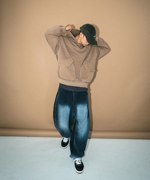 トレーナー スウェット 「PUNCHLINE」Big Pocket Pigment Hoodie/JJHD9162 メンズ_7