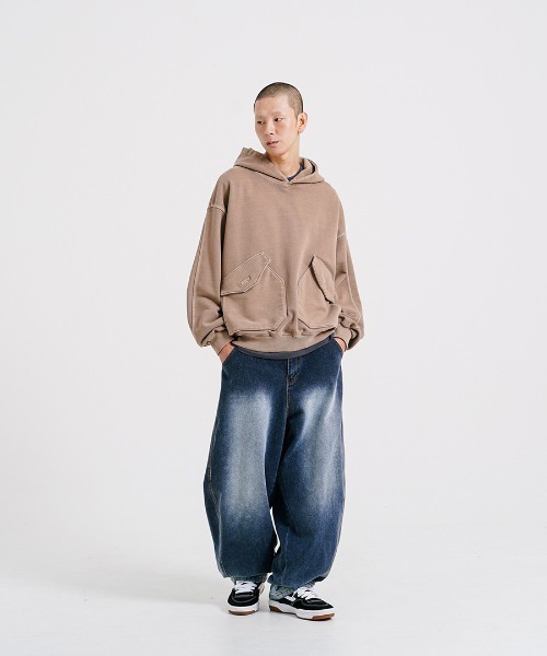 トレーナー スウェット 「PUNCHLINE」Big Pocket Pigment Hoodie/JJHD9162 メンズ_12