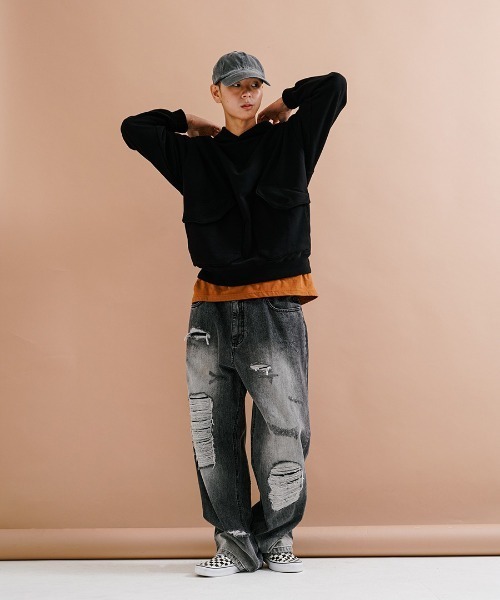 トレーナー スウェット 「PUNCHLINE」Big Pocket Pigment Hoodie/JJHD9162 メンズ_24