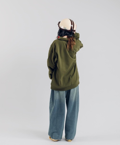 「MUHET」 スウェットカットソー X-LARGE ライトベージュ レディース_画像2