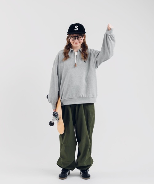 「MUHET」 スウェットカットソー X-LARGE ライトベージュ レディース_画像6