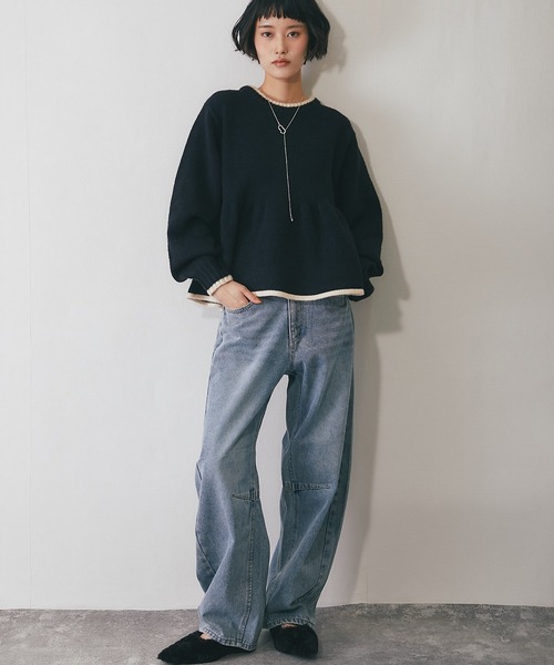 ジーンズ デニム デニムパンツ コクーンシルエットデニムパンツ