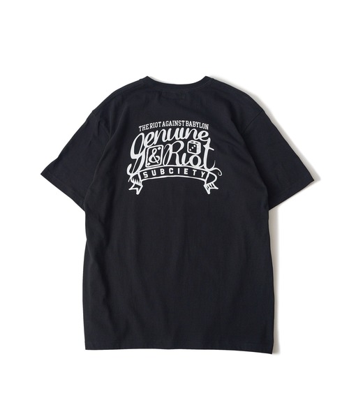 「Subciety」 半袖Tシャツ LARGE ブラック メンズ_画像4