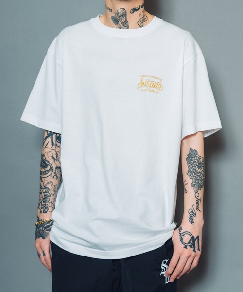 「Subciety」 半袖Tシャツ LARGE ブラック メンズ_画像9