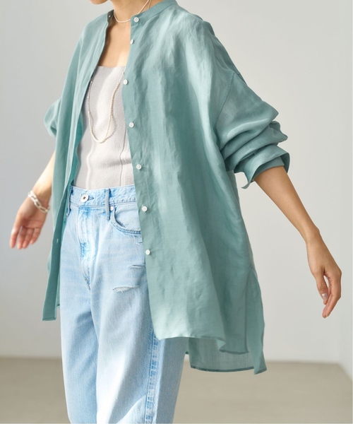 「IENA」 長袖チュニック 38 ネイビー レディース_画像9