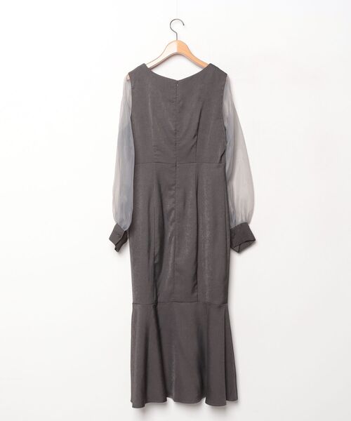 「JUNOAH」 長袖ワンピース X-LARGE チャコール レディース_画像2
